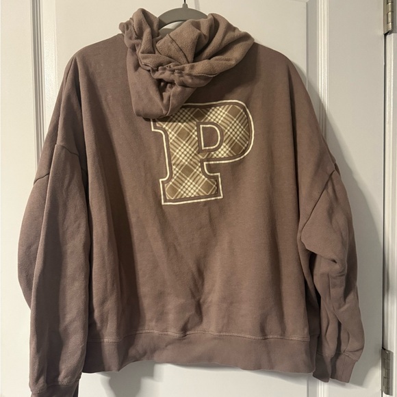 PINK Victoria's Secret Taupe Fleece Hoodie - Picture 2 of 3